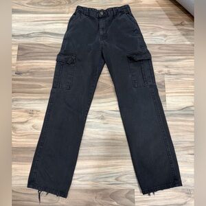 STR Black Straight Leg Cargo Pants